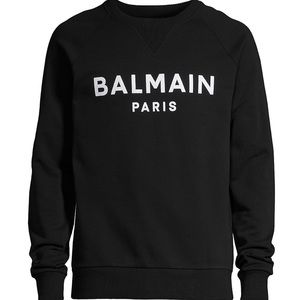Balmain Paris Black Large Logo Men’s Sweatshirt Size M - Excellent Condition